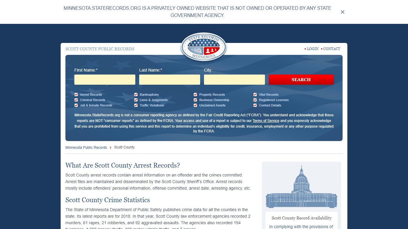 Scott County Arrest, Court, and Public Records