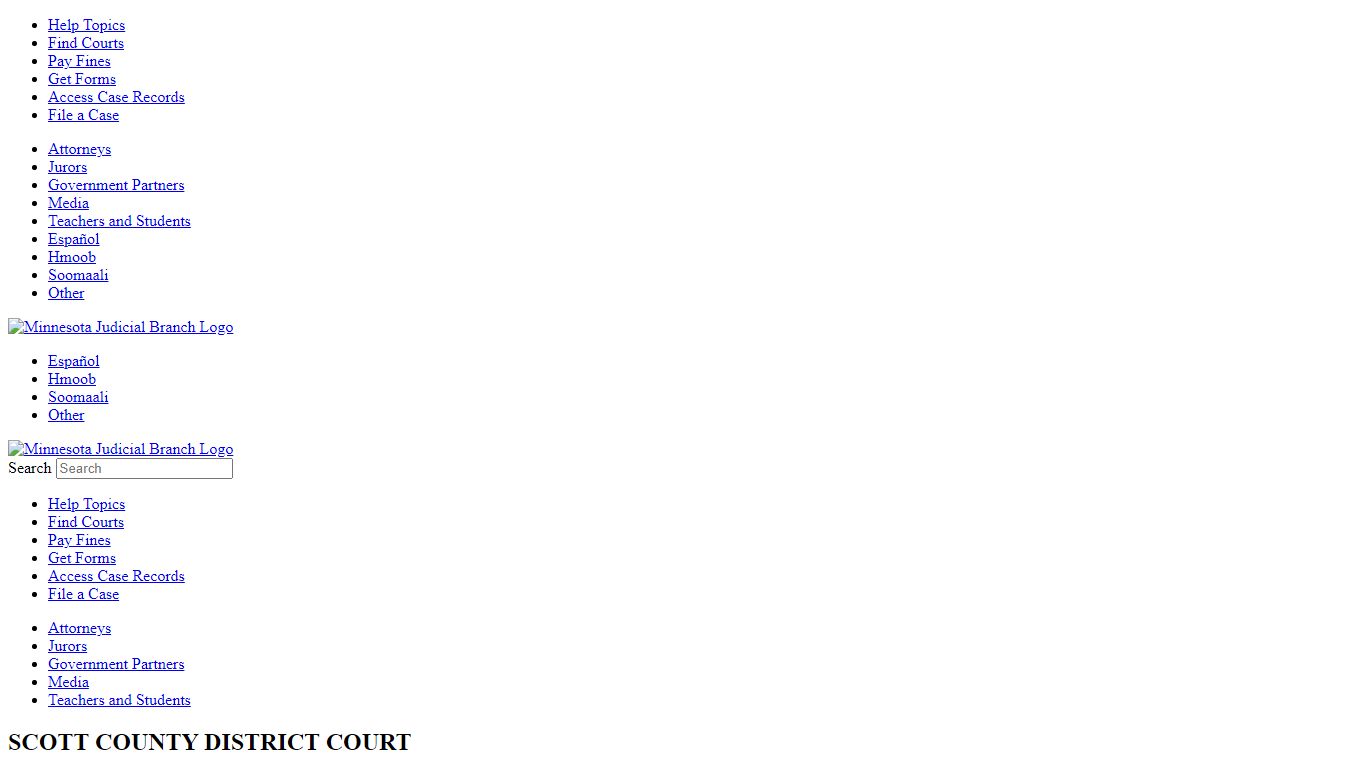 SCOTT COUNTY DISTRICT COURT - Minnesota Judicial Branch - Find Courts